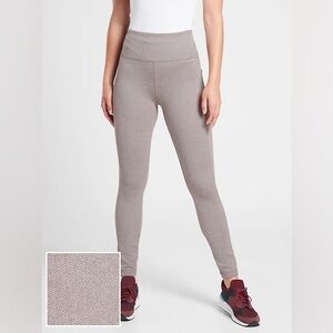 Athleta Delancey Herringbone Tight Light Asphalt/Bright White Size Medium